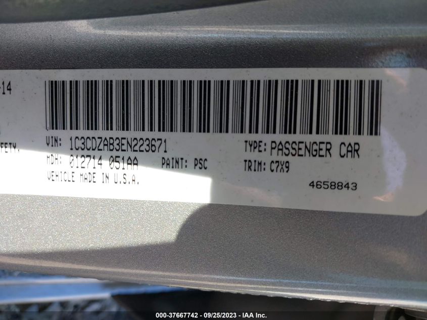 2014 DODGE AVENGER SE - 1C3CDZAB3EN223671
