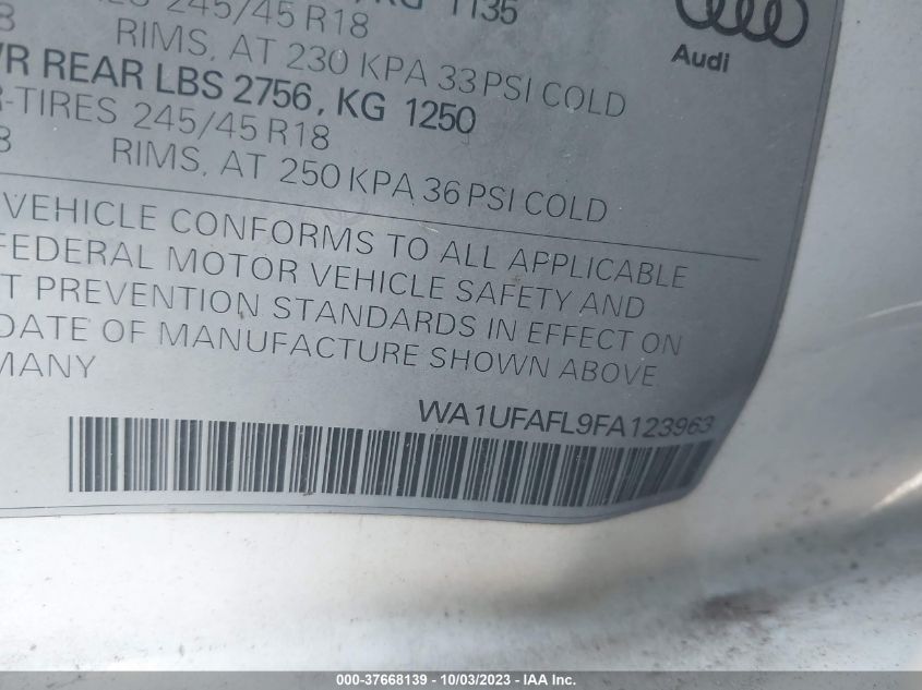 2015 AUDI ALLROAD PREMIUM PLUS WA1UFAFL9FA123963