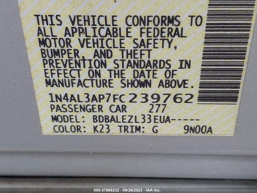 2015 NISSAN ALTIMA 2.5 - 1N4AL3AP7FC239762