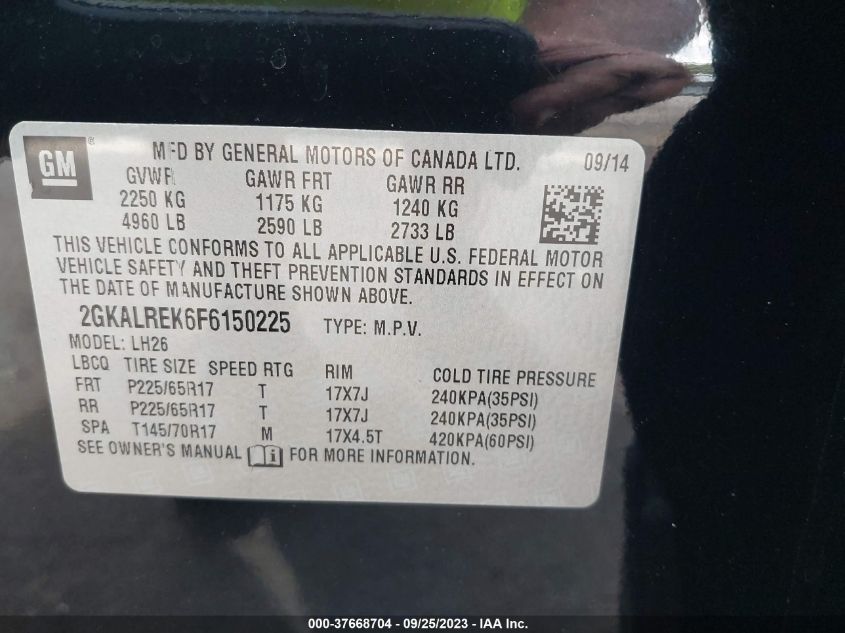 2015 GMC TERRAIN SLE - 2GKALREK6F6150225