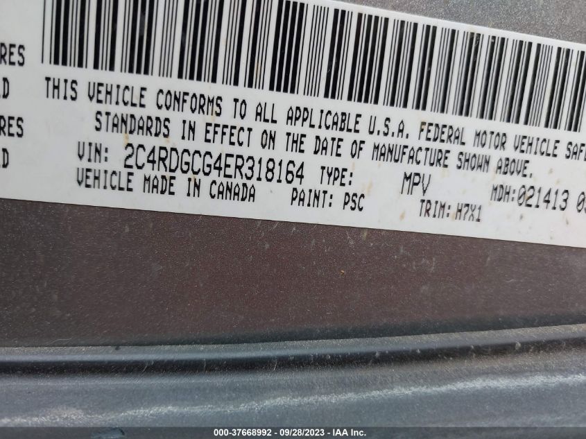 2014 DODGE GRAND CARAVAN SXT - 2C4RDGCG4ER318164
