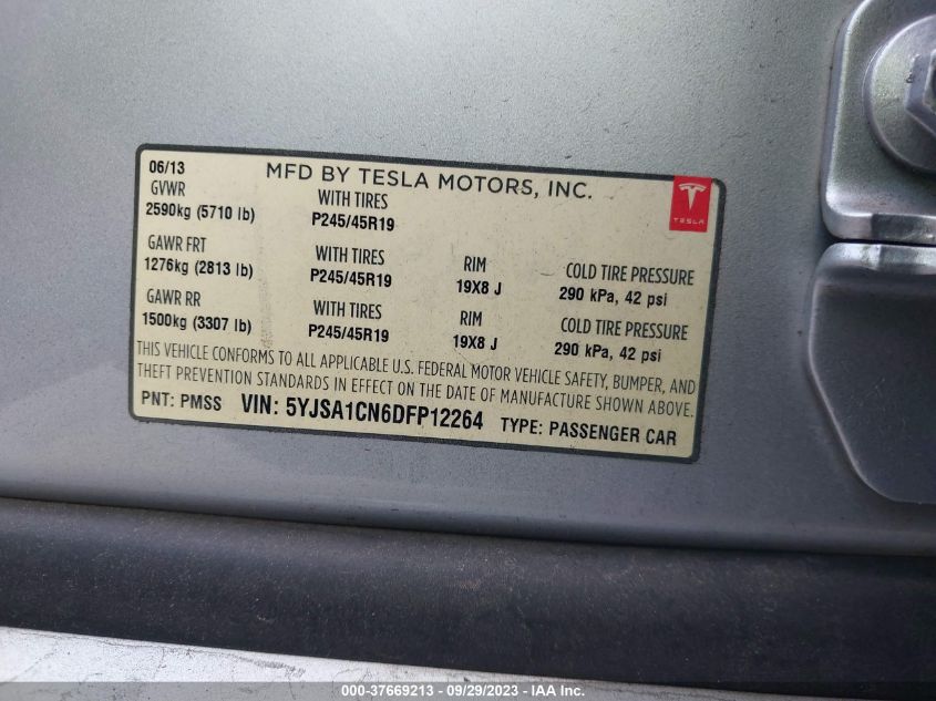2013 TESLA MODEL S - 5YJSA1CN6DFP12264