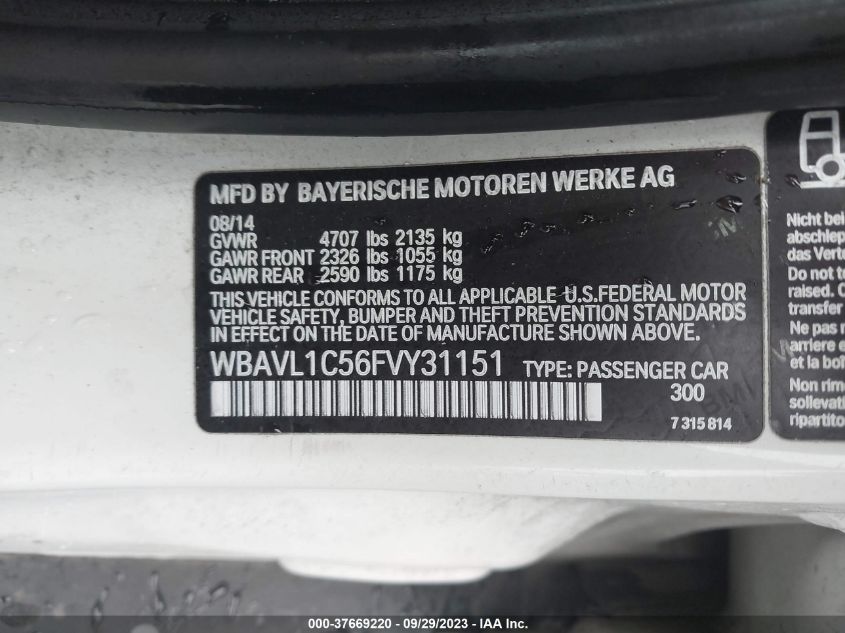 2015 BMW X1 XDRIVE28I - WBAVL1C56FVY31151