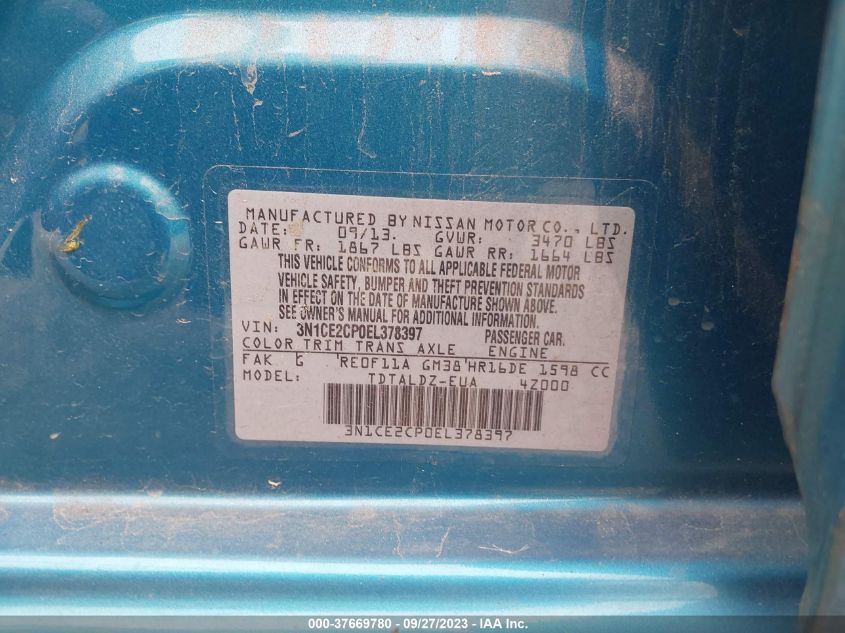 2014 NISSAN VERSA NOTE SV - 3N1CE2CP0EL378397