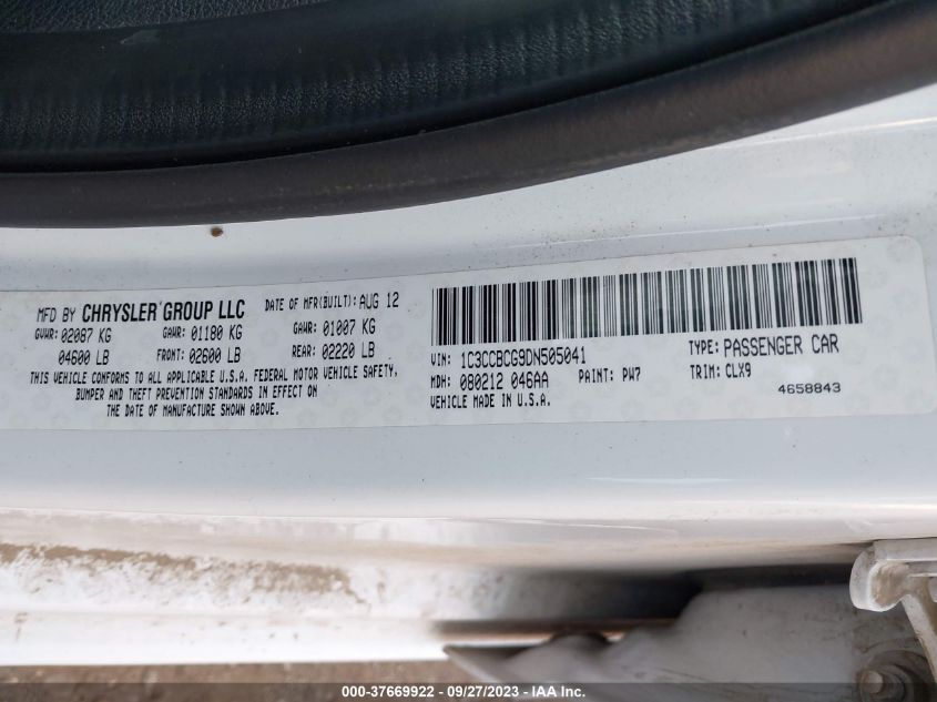 2013 CHRYSLER 200 LIMITED - 1C3CCBCG9DN505041