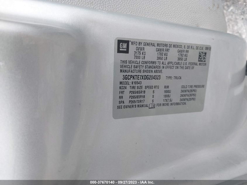 2013 CHEVROLET SILVERADO 1500 LTZ - 3GCPKTE7XDG204323