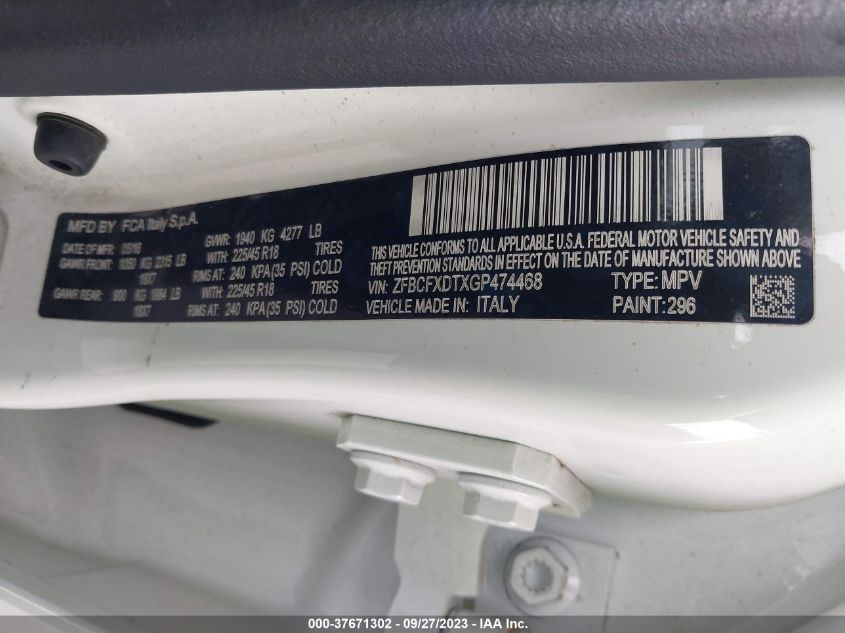 2016 FIAT 500X LOUNGE - ZFBCFXDTXGP474468