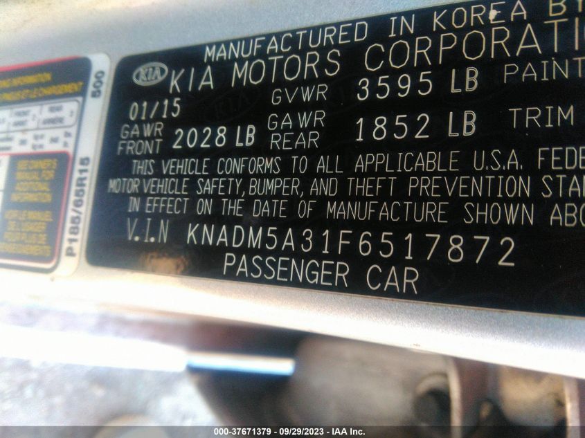 2015 KIA RIO LX - KNADM5A31F6517872