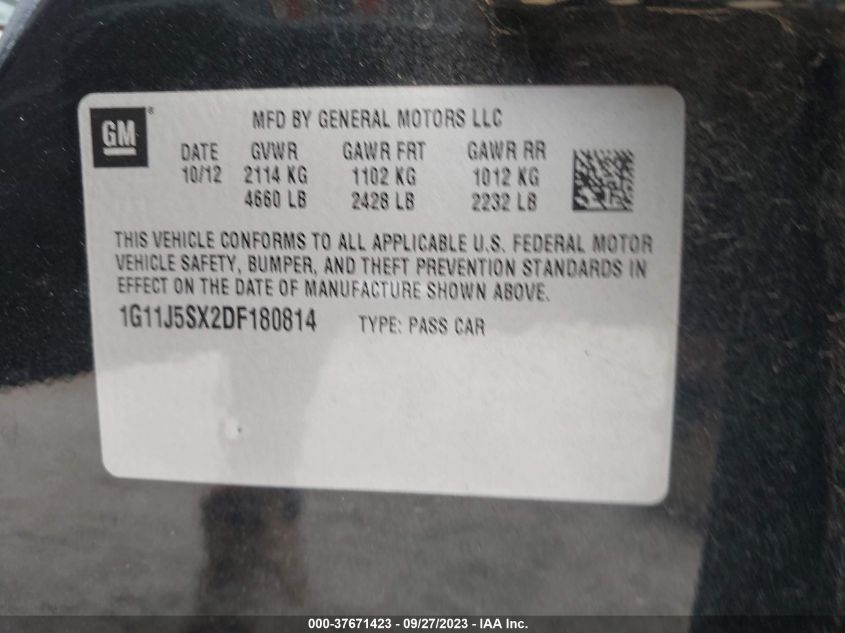 2013 CHEVROLET MALIBU LTZ - 1G11J5SX2DF180814