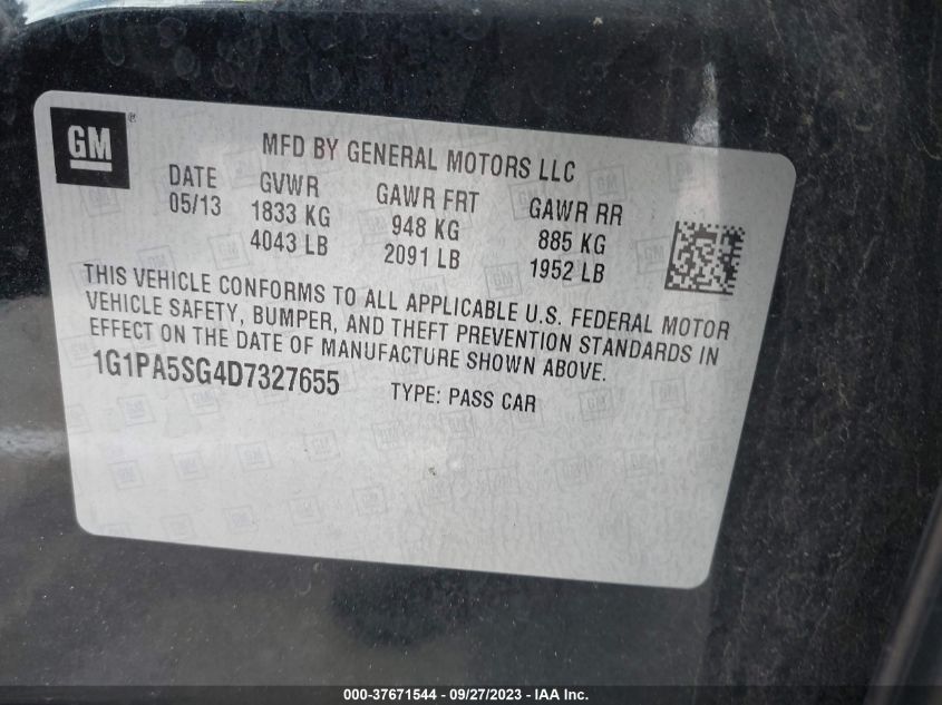 2013 CHEVROLET CRUZE LS - 1G1PA5SG4D7327655
