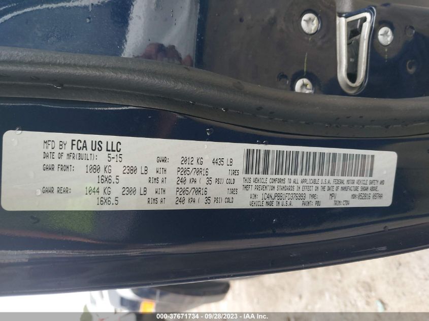 2015 JEEP PATRIOT SPORT - 1C4NJPBB1FD376993