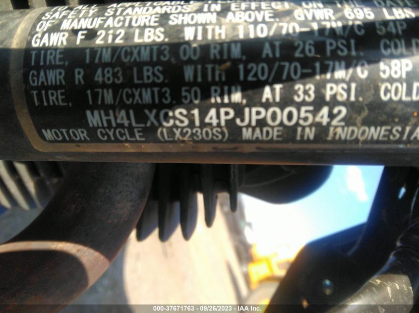2023 KAWASAKI KLX230 S - MH4LXCS14PJP00542