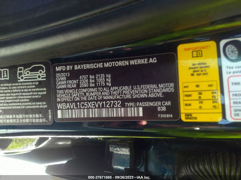2014 BMW X1 XDRIVE28I WBAVL1C5XEVY12732