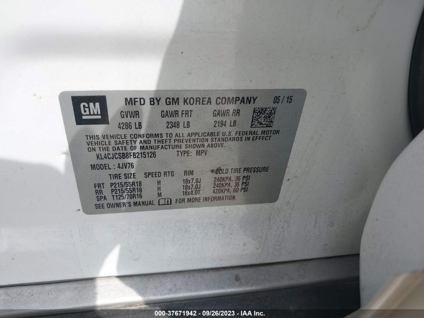 2015 BUICK ENCORE LEATHER - KL4CJCSB8FB215126