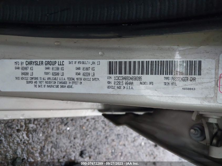 2013 CHRYSLER 200 LX - 1C3CCBAB9DN658395