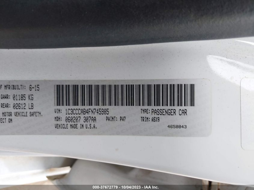 2015 CHRYSLER 200 LIMITED - 1C3CCCAB4FN745985