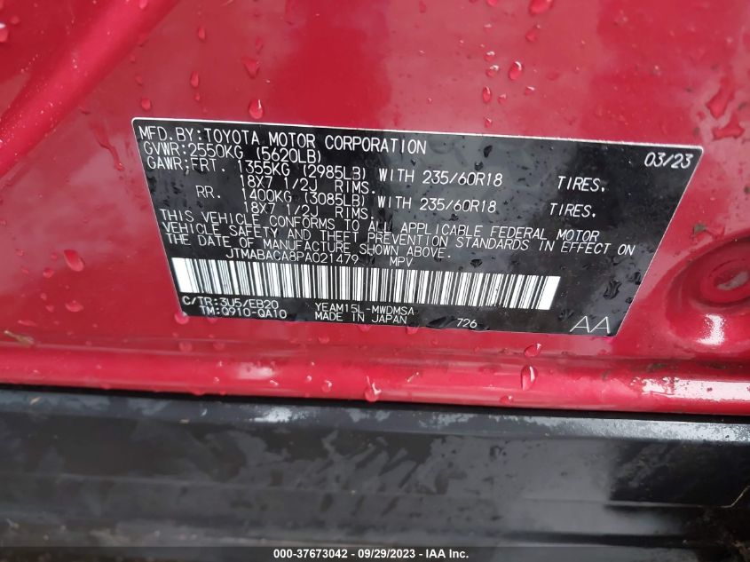 2023 TOYOTA BZ4X XLE JTMABACA8PA021479