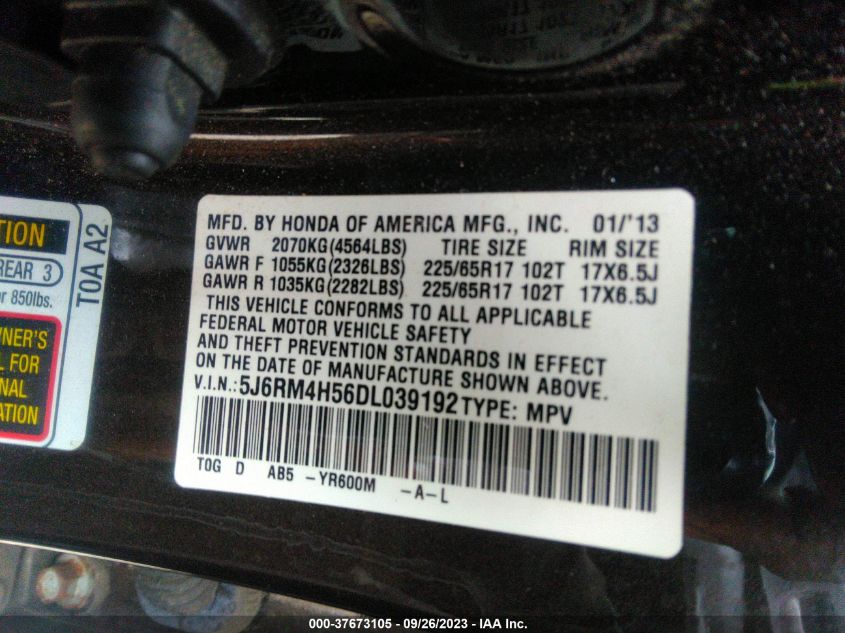 2013 HONDA CR-V EX - 5J6RM4H56DL039192