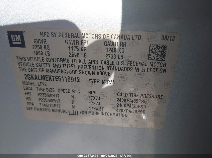 2014 GMC TERRAIN SLE - 2GKALMEK7E6116912
