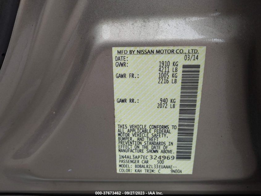 2014 NISSAN ALTIMA 2.5 S - 1N4AL3AP7EC324969