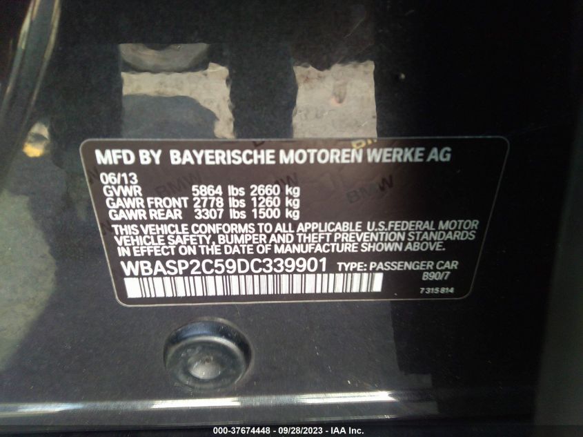 2013 BMW 5 SERIES GRAN TURISMO 535I XDRIVE - WBASP2C59DC339901