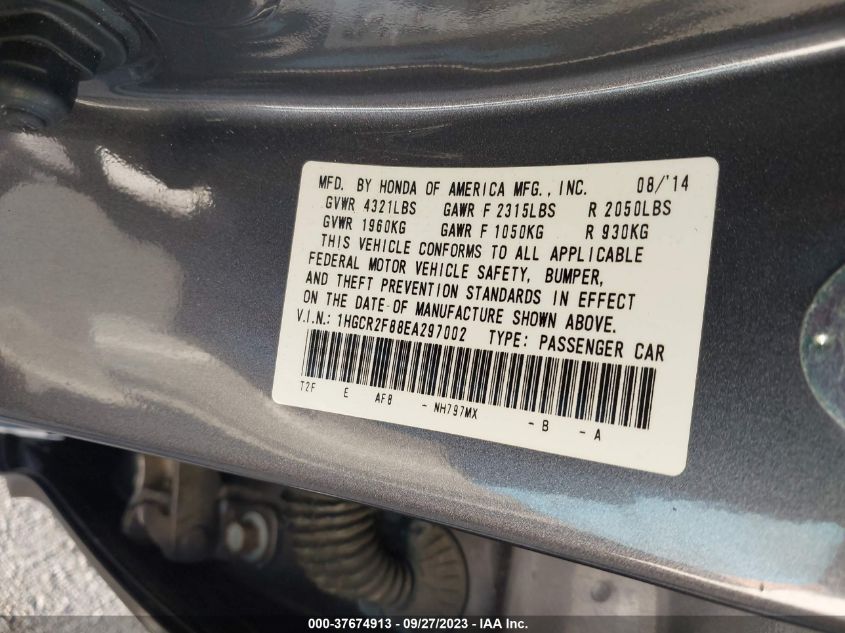 2014 HONDA ACCORD SEDAN EX-L - 1HGCR2F88EA297002
