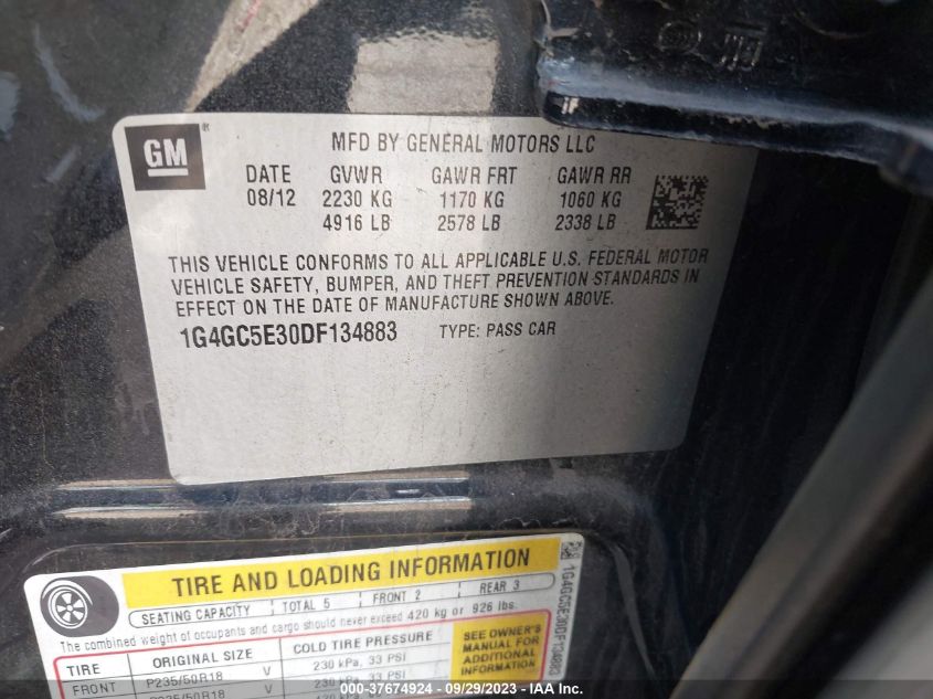 2013 BUICK LACROSSE LEATHER - 1G4GC5E30DF134883