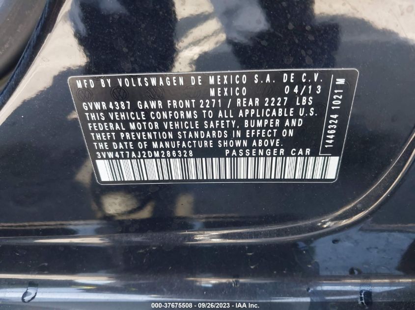 2013 VOLKSWAGEN GLI AUTOBAHN W/NAV 3VW4T7AJ2DM286328