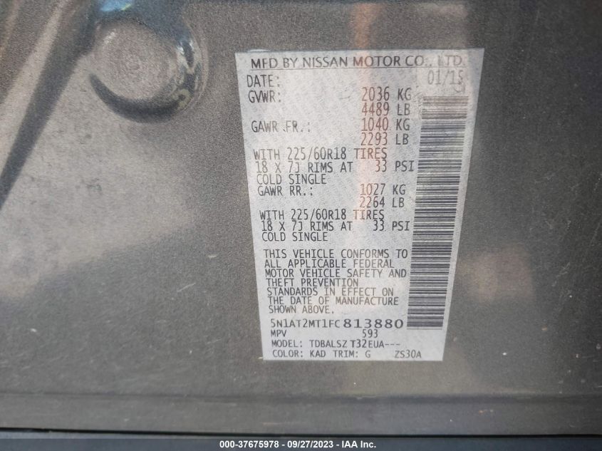 2015 NISSAN ROGUE SL - 5N1AT2MT1FC813880