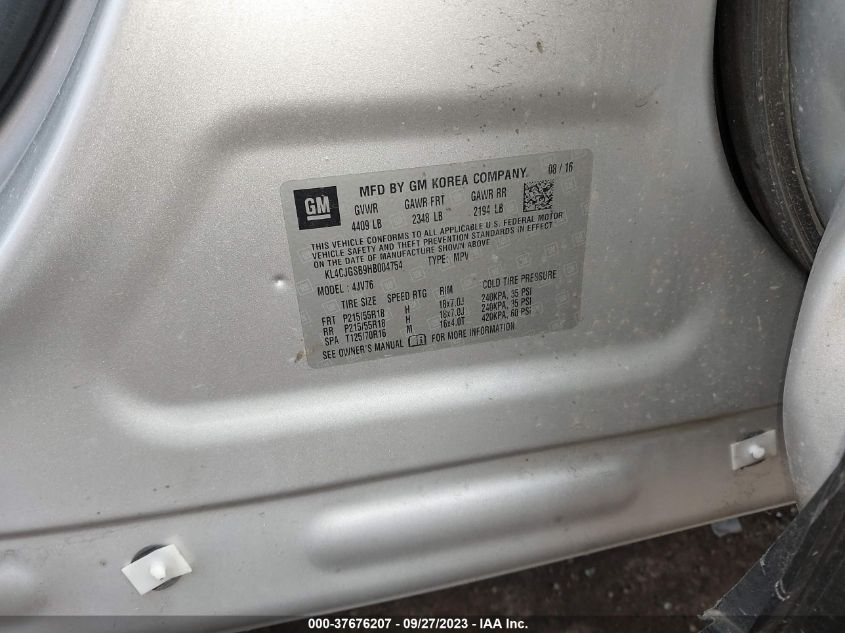 2017 BUICK ENCORE ESSENCE - KL4CJGSB9HB004754