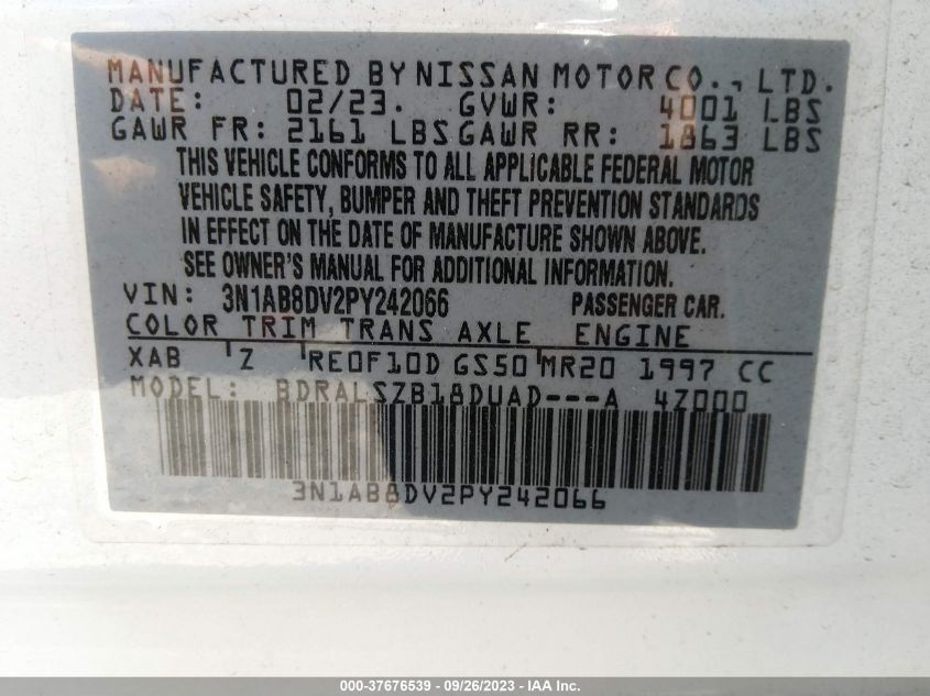 2023 NISSAN SENTRA SR - 3N1AB8DV2PY242066