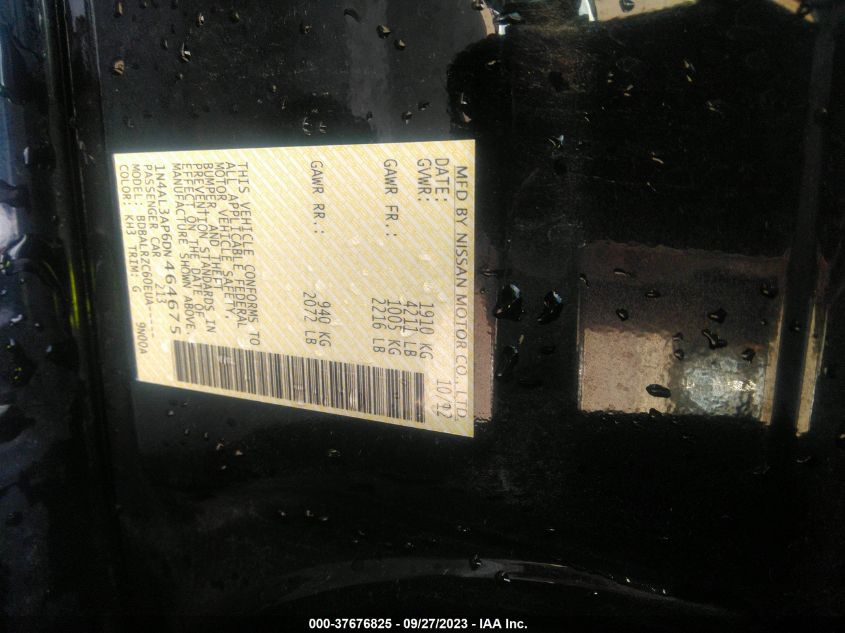 2013 NISSAN ALTIMA 2.5 S - 1N4AL3AP6DN464675