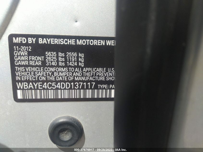 2013 BMW 740LI - WBAYE4C54DD137117