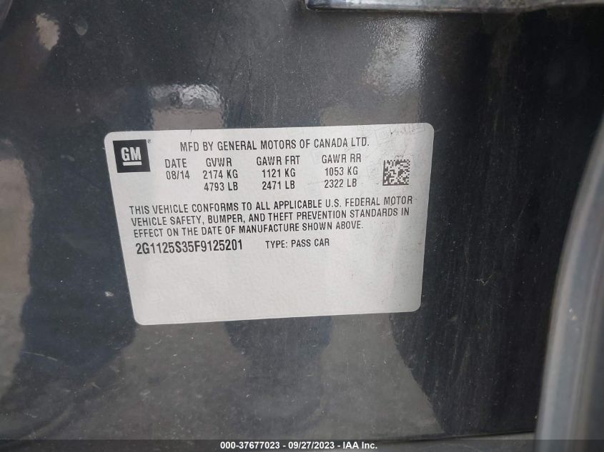2015 CHEVROLET IMPALA LT - 2G1125S35F9125201