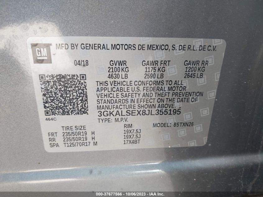2018 GMC TERRAIN DENALI - 3GKALSEX8JL355195