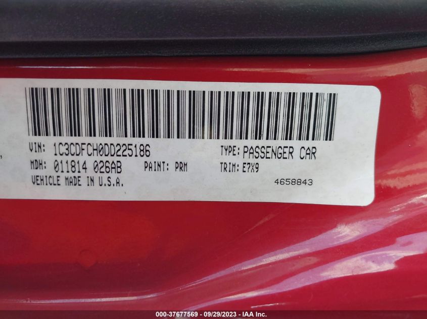 2013 DODGE DART LIMITED - 1C3CDFCH0DD225186