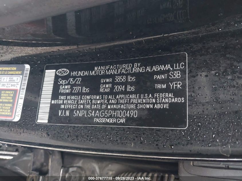 2023 HYUNDAI ELANTRA SEL - 5NPLS4AG5PH100490