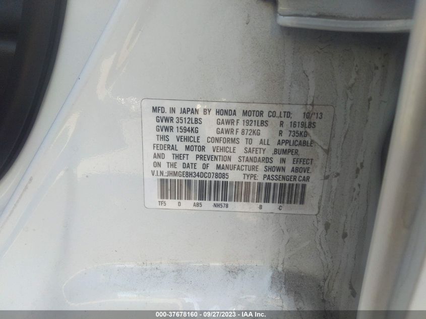 2013 HONDA FIT - JHMGE8H34DC078085