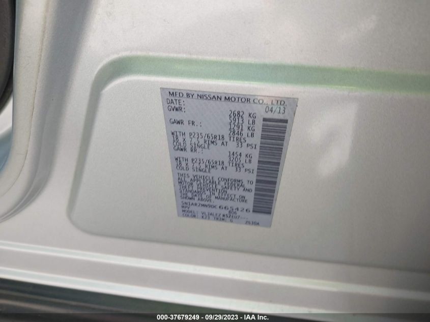 2013 NISSAN PATHFINDER SV - 5N1AR2MN9DC665426