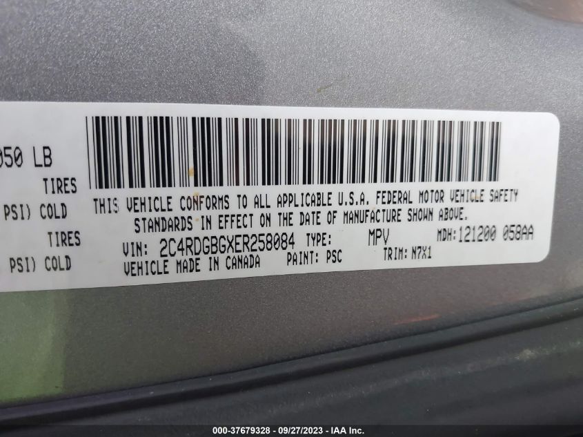 2014 DODGE GRAND CARAVAN SE 30TH ANNIVERSARY - 2C4RDGBGXER258084