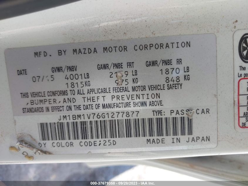2016 MAZDA MAZDA3 I TOURING - JM1BM1V76G1277877
