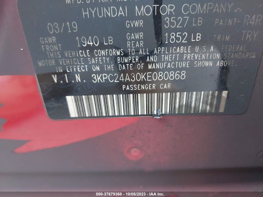 2019 HYUNDAI ACCENT SE - 3KPC24A30KE080868