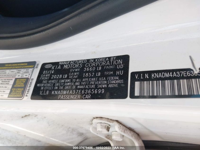 2014 KIA RIO LX - KNADM4A37E6365699