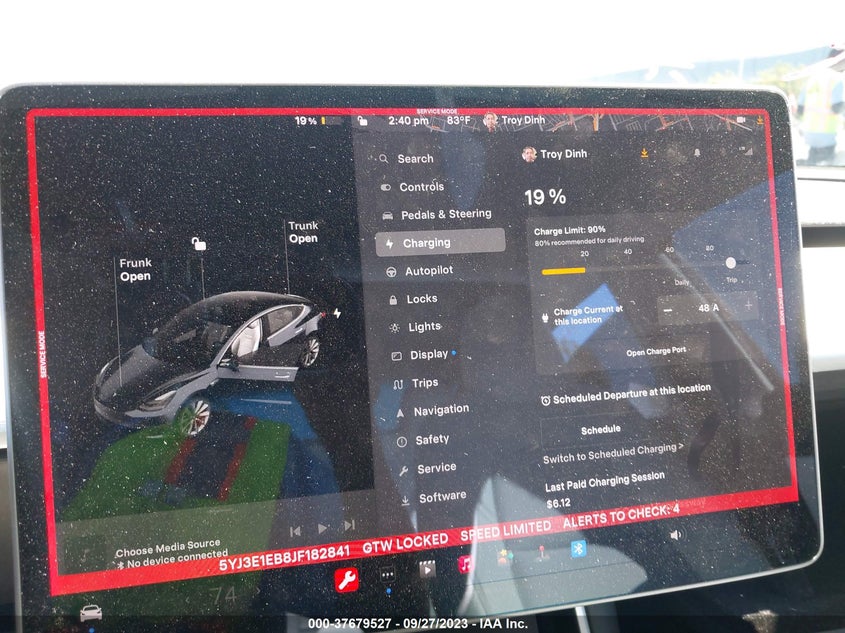VIN 5YJ3E1EB8JF182841 2018 TESLA MODEL 3 LONG RANGE