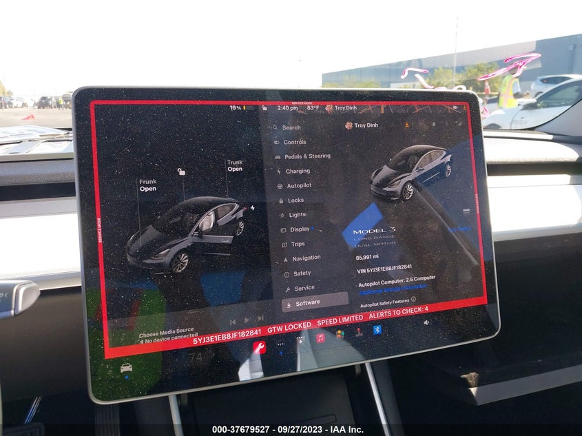 VIN 5YJ3E1EB8JF182841 2018 TESLA MODEL 3 LONG RANGE