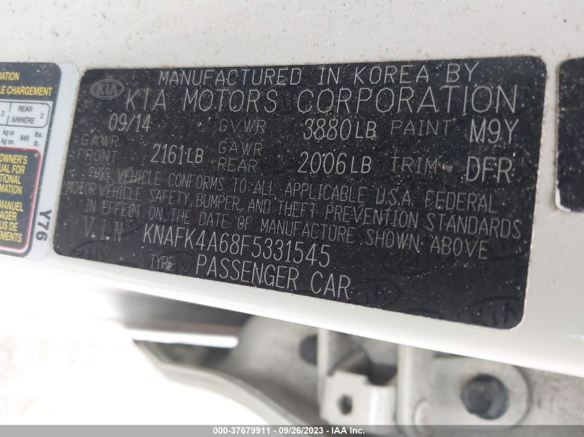 2015 KIA FORTE LX - KNAFK4A68F5331545