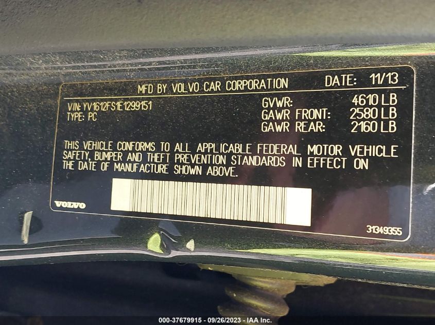 2014 VOLVO S60 T5 - YV1612FS1E1299151