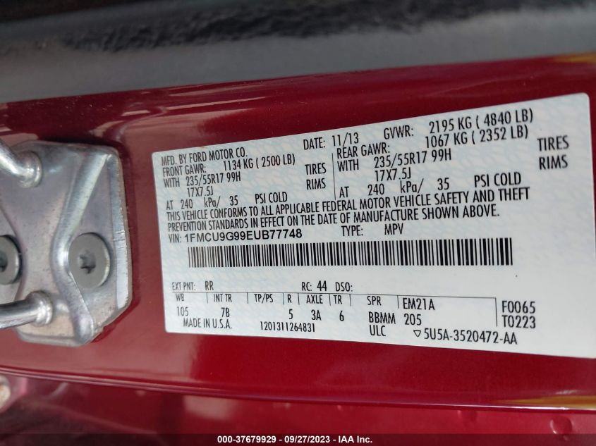 2014 FORD ESCAPE SE - 1FMCU9G99EUB77748