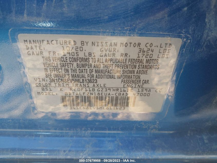 2021 NISSAN VERSA SV - 3N1CN8EV5ML813623
