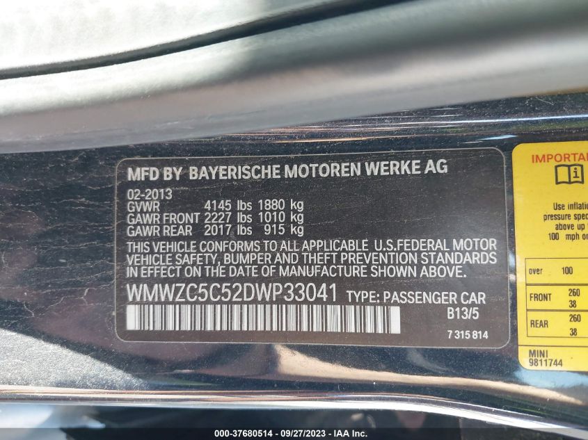 2013 MINI COUNTRYMAN COOPER S - WMWZC5C52DWP33041